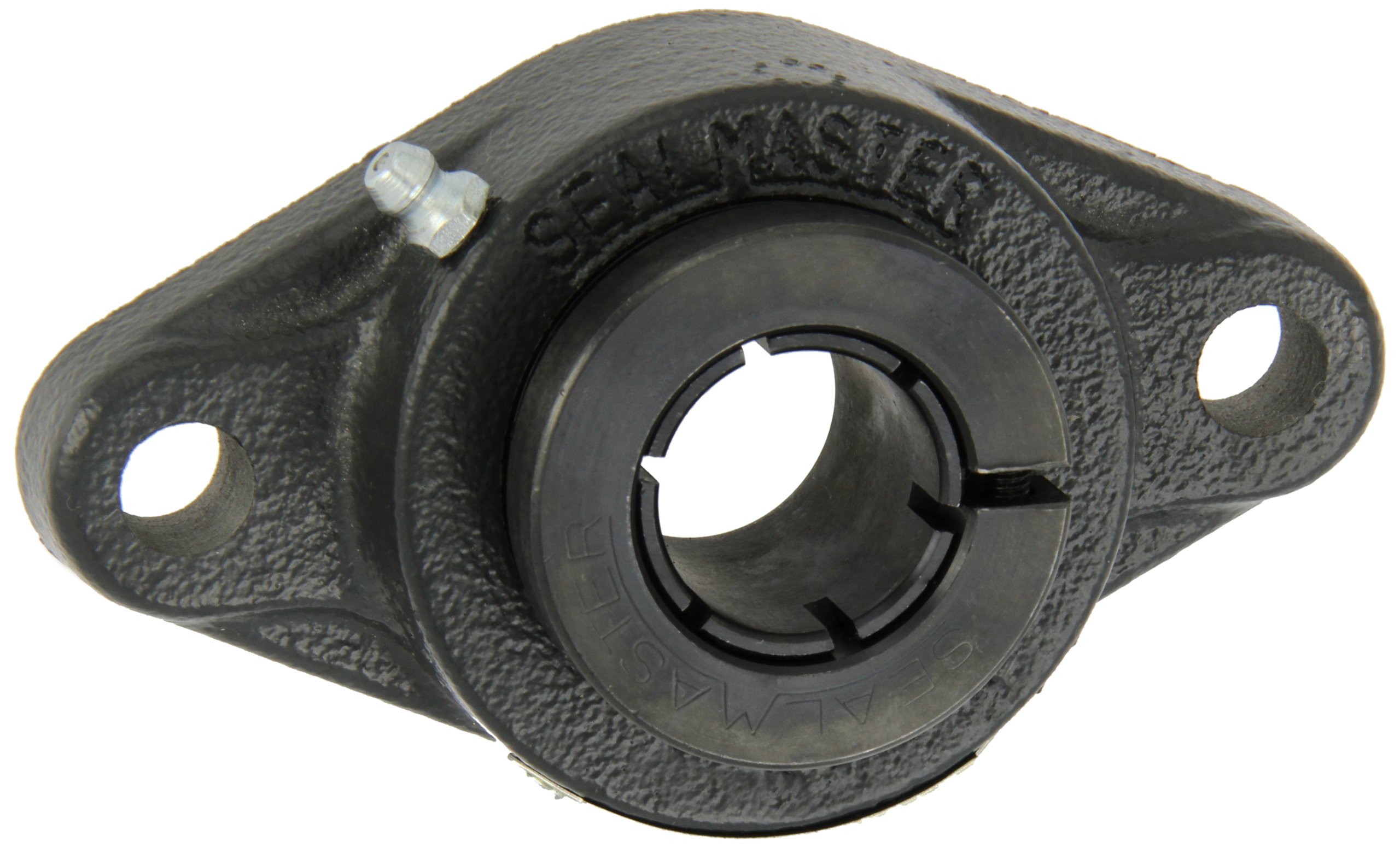 Sealmaster SFT-16T Standard Duty Flange Unit, 2 Bolt, Regreasable, Felt Seals, Skwezloc Collar, Cast Iron Housing, 1