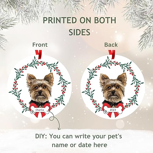 Miniatura 4 de Yorkie Adorno de Navidad, regalo para amantes de los perros Yorkie, decoración de árbol, regalo de intercambio de calcetines, recuerdo de 3.50
