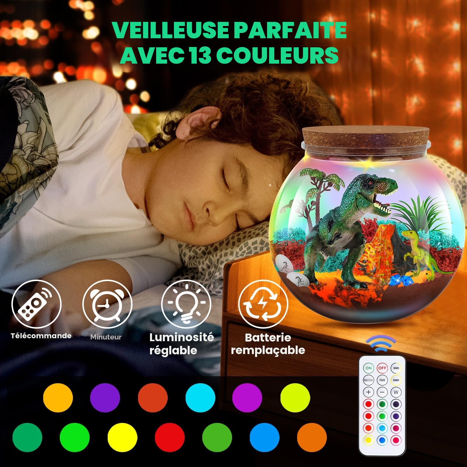 RONSTONE Dinosaures Jouets pour Garçons - Kit Terrarium & Cadeaux d'anniversaire pour Enfants de 4 5 6 7 8-12 Ans - DIY Kit Volcan Dino Kits Éducatif Scientifiques pour Enfants