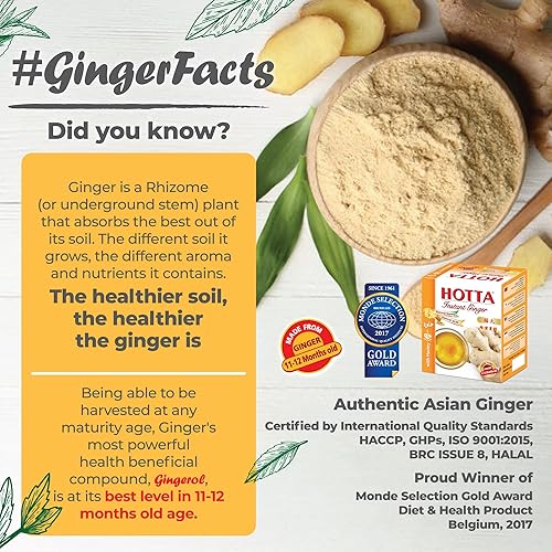 Miniatura 7 de HOTTA Bebida instantánea de jengibre con té de miel, bebida caliente o fría, alivia la garganta, sin cafeína, alta vitamina B1, B2, B6, jengibre