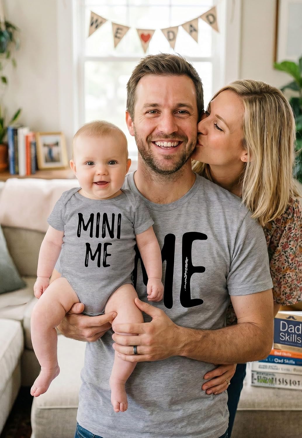 Tstars Papa Bear Dad and Baby Matching Shirt and Bodysuit Set - Funny Daddy and Me Father's Day Outfit Set for New Dads
