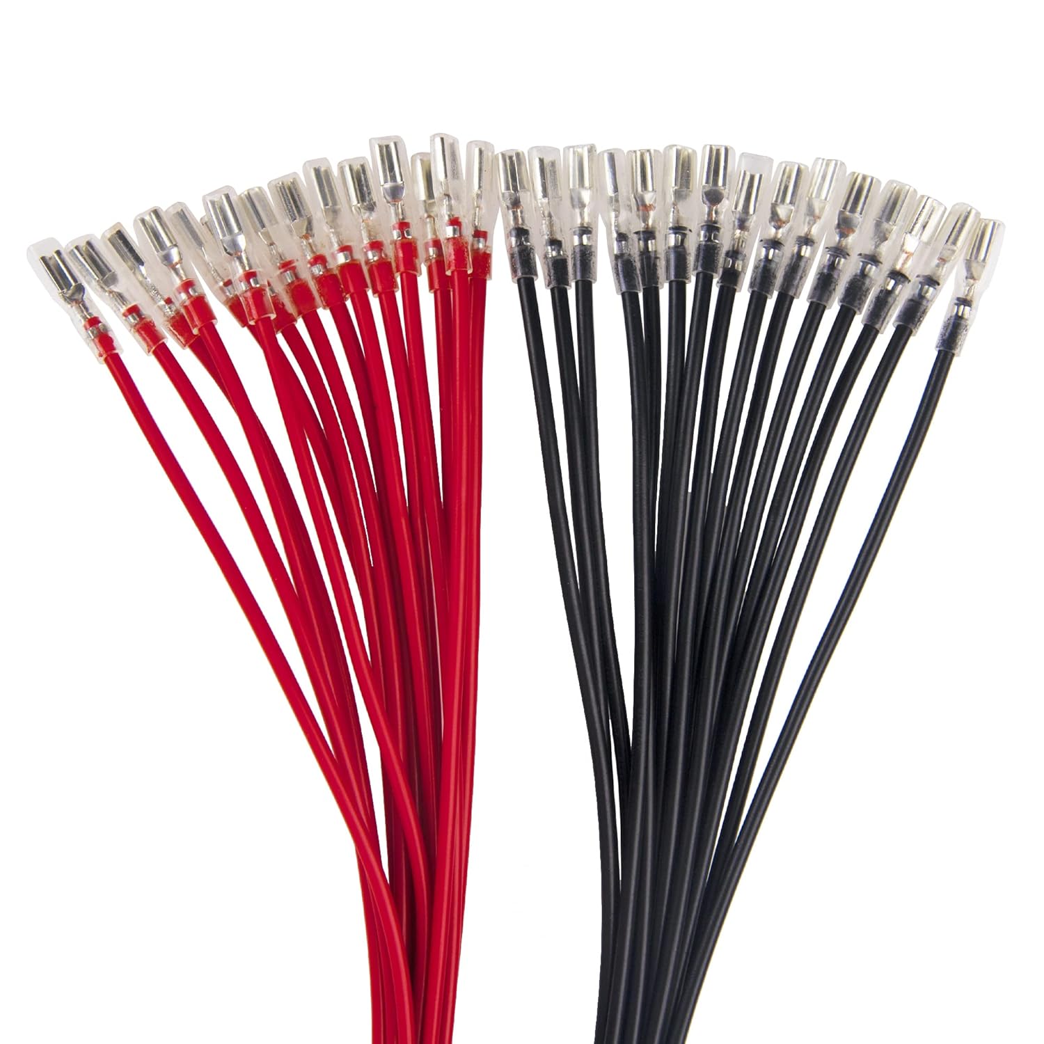 30Pcs Female Spade Crimp Terminal with Insulating Sleeve Quick Connectors Wire Splice Assortment Kit (2.8mm)