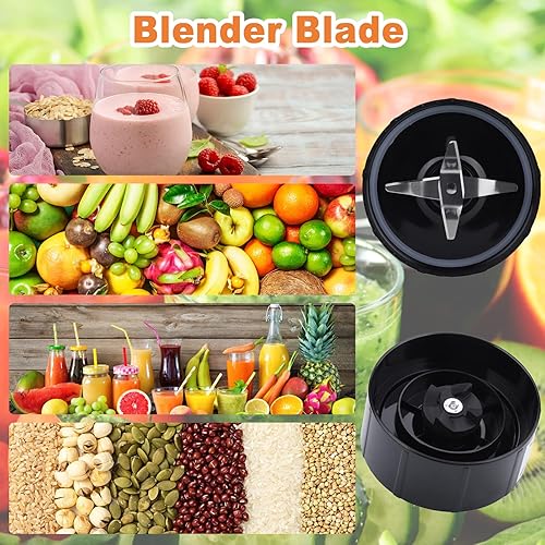 Miniatura 6 de Cuchillas cruzadas y planas con juntas de goma, piezas de repuesto para Magic Bullet 250W (cruzado), pieza de repuesto para batidora Magic Bull,