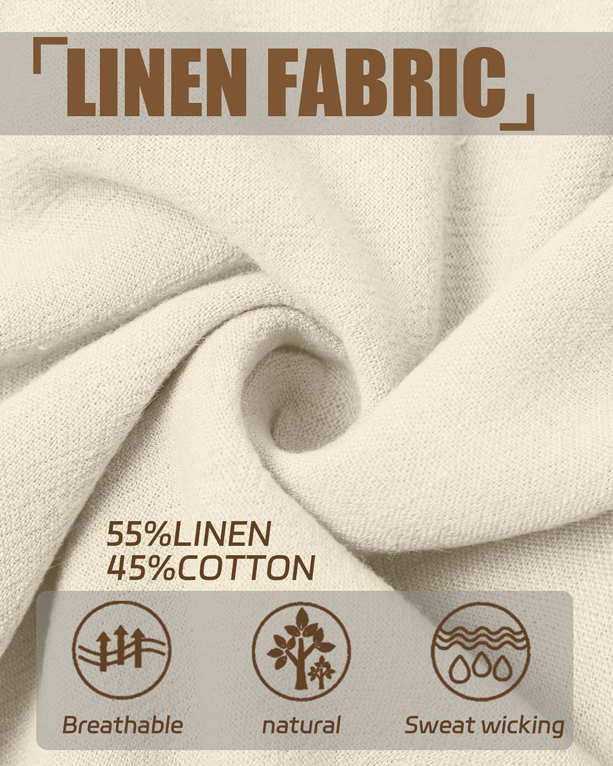 Neer 3 Pack Men's Linen Shorts Casual Lightweight Elastic Waist Drawstring Summer Shorts with Pockets - Image 4