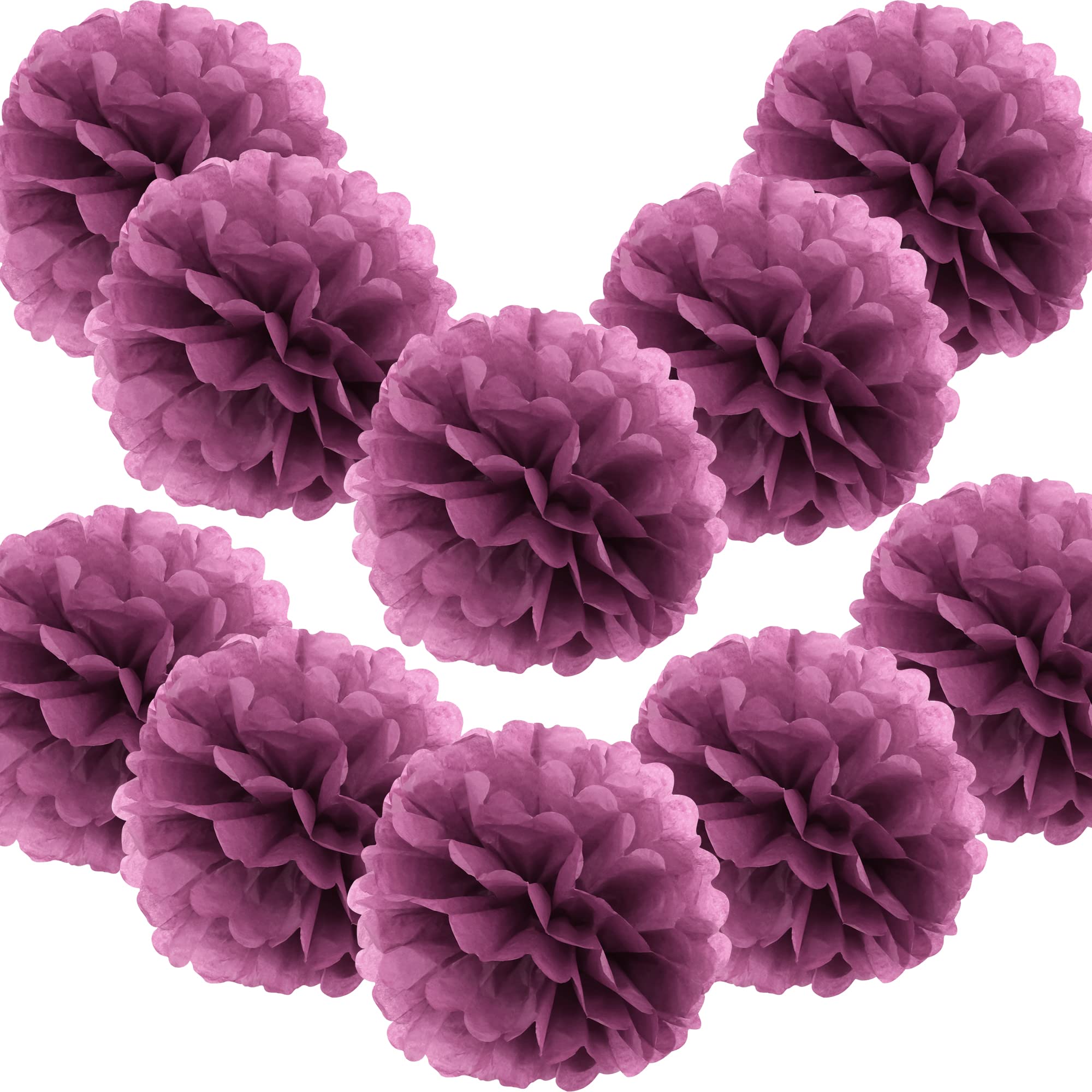 Time to Sparkle 10PCS 8" Tissue Paper Pompoms Pom Poms Flower Handmade Wedding Party Decorations Balls Dusty Rose