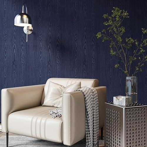 Miniatura 7 de CRE8TIVE Papel de contacto de madera azul marino mate de 24 x 118 pulgadas, papel de contacto de madera autoadhesivo extraíble, papel de contacto de