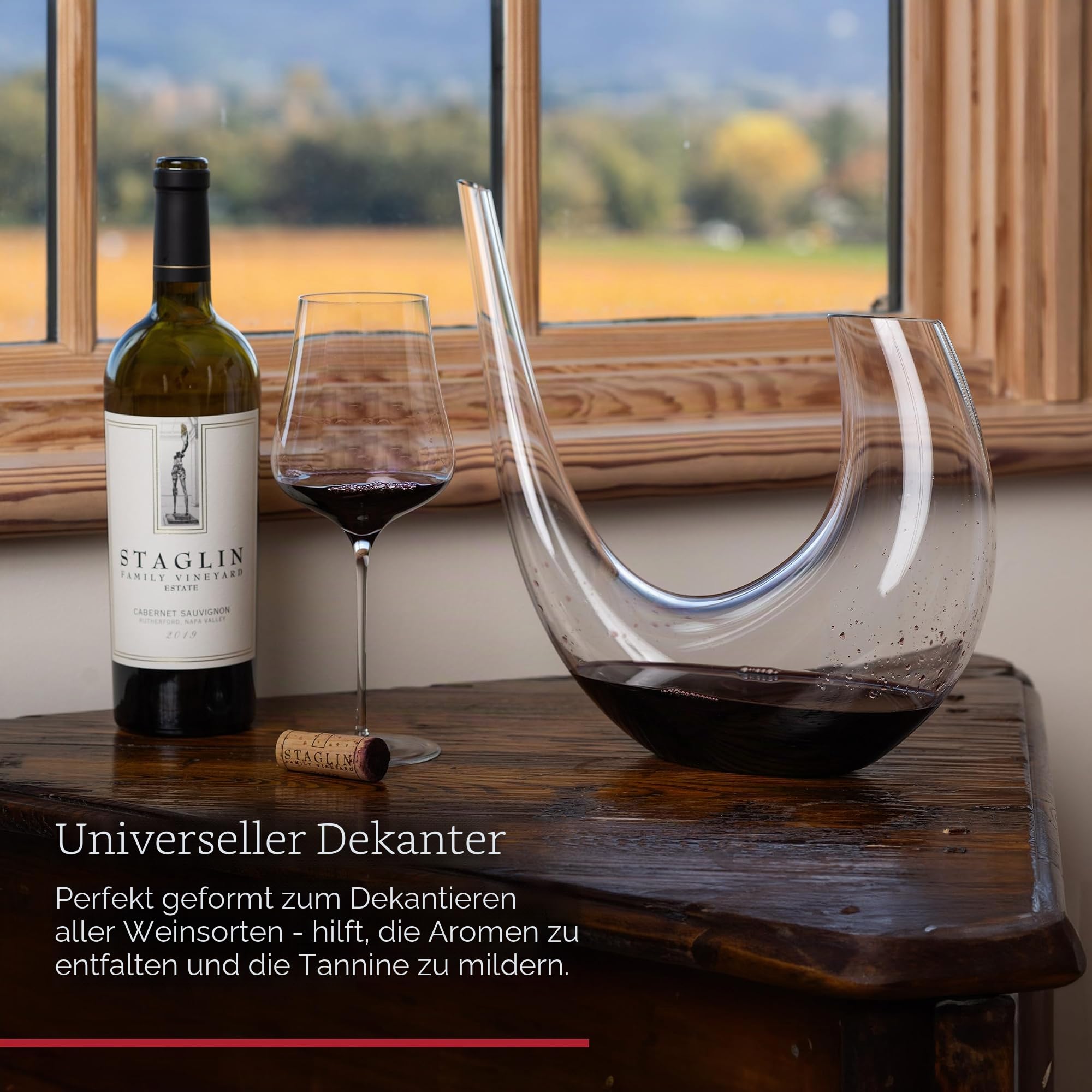 Gabriel Glas Decanter "Alpha" - Design Weindekanter aus hochwertigem Glas