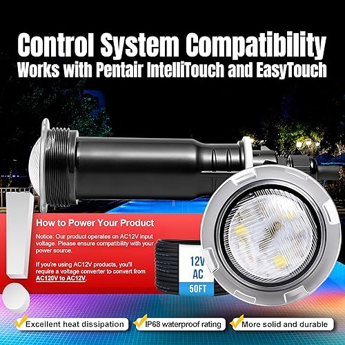 Miniatura 4 de Luces de piscina Generalman para piscina enterrada, reemplazo directo para Pentair GloBrite, luz LED de 1.5 pulgadas para piscina y spa enterrada,