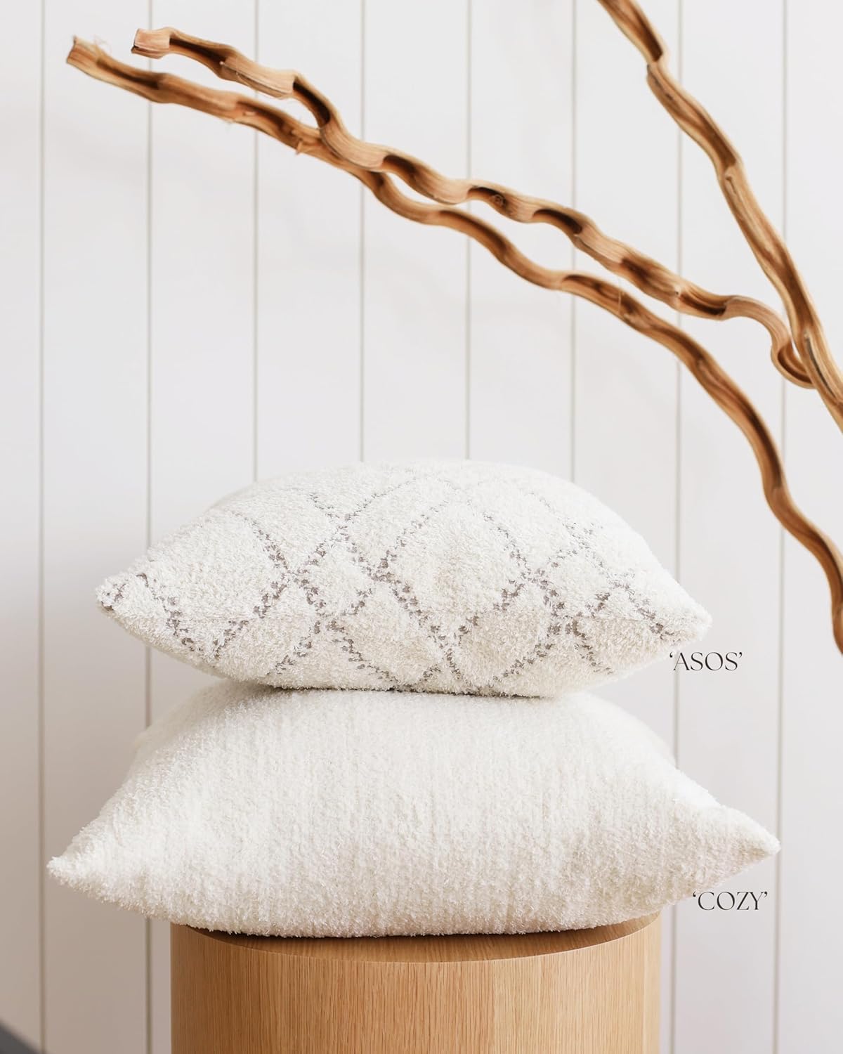 Throw Pillow Covers, Pack of 1 Cozy Soft and Comfortable Pillow Cases Cushion Covers for Sofas, Couches, Bed, Boho Home Décor, Luxury Design, Cozy, Beige 14x28 Inch