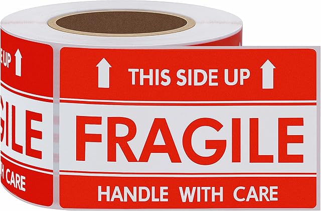 Hycodest 2X3 inch 300 PCS Fragile Warning Labels Handle with Care Sticker Shipping Labels, This Side Up
