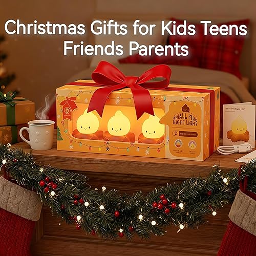 Miniatura 2 de 3 piezas de luz nocturna falsa de fogata, lámpara de llama recargable, luz nocturna de fuego de silicona, lámparas nocturnas de ruido blanco para