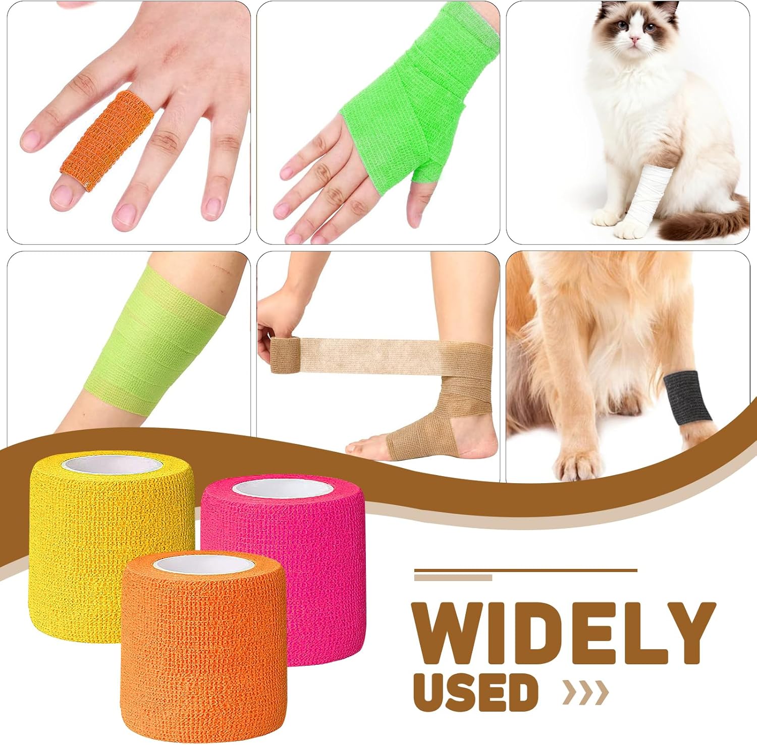 48 Rolls self Adhesive Bandage wrap 2 inch, cohesive Bandage wrap, Sports Tape, Vet wrap, Elastic Tape, First aid wrap