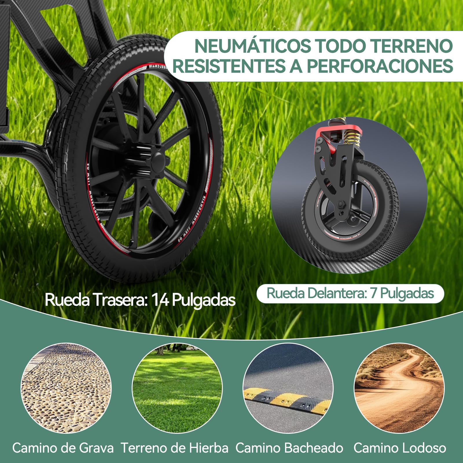 XP06 Silla de Ruedas Eléctrica Plegable de Fibra de Carbono, 500W, 25km