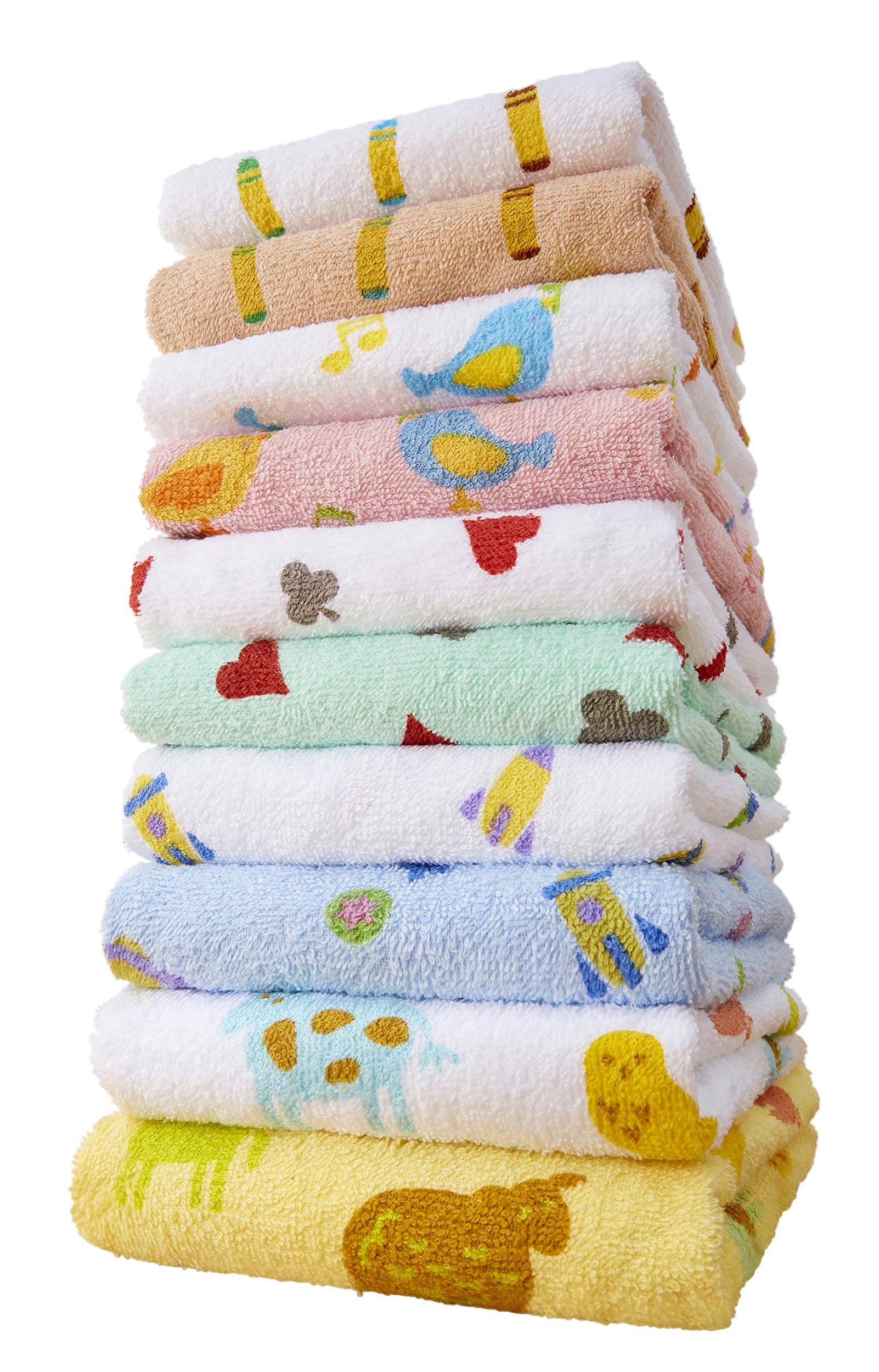 はっぴー　フェイスタオル10枚 Amazon｜Kosugizen フェイスタオル よくばりプリントタオル