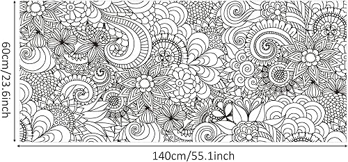 Miniatura 9 de Póster gigante para colorear de mandala de Halloween, póster gigante de papel con castillo, calabaza, fantasma, 55 x 23.6 pulgadas, pintura en