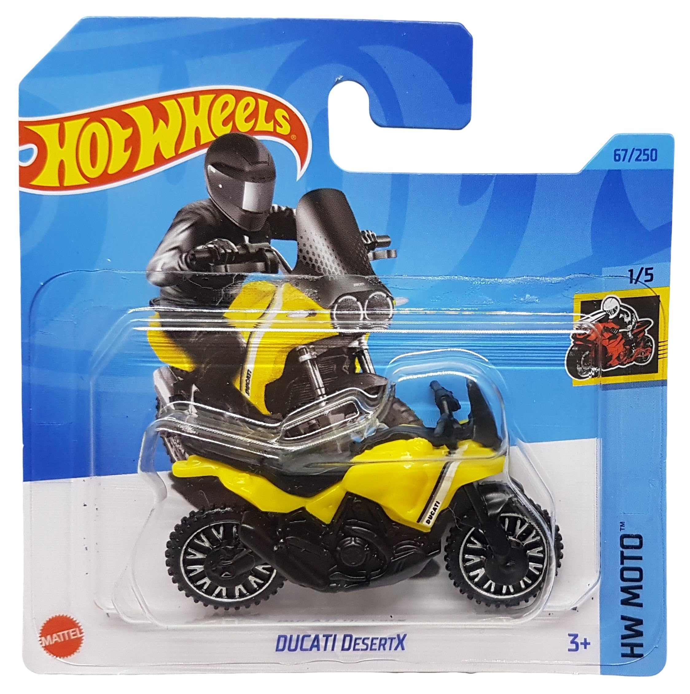 Hot Wheels - Ducati DesertX - HW Moto 1/5 - HKK31 - Short Card - Motorcycle - Yellow - Mattel 2023