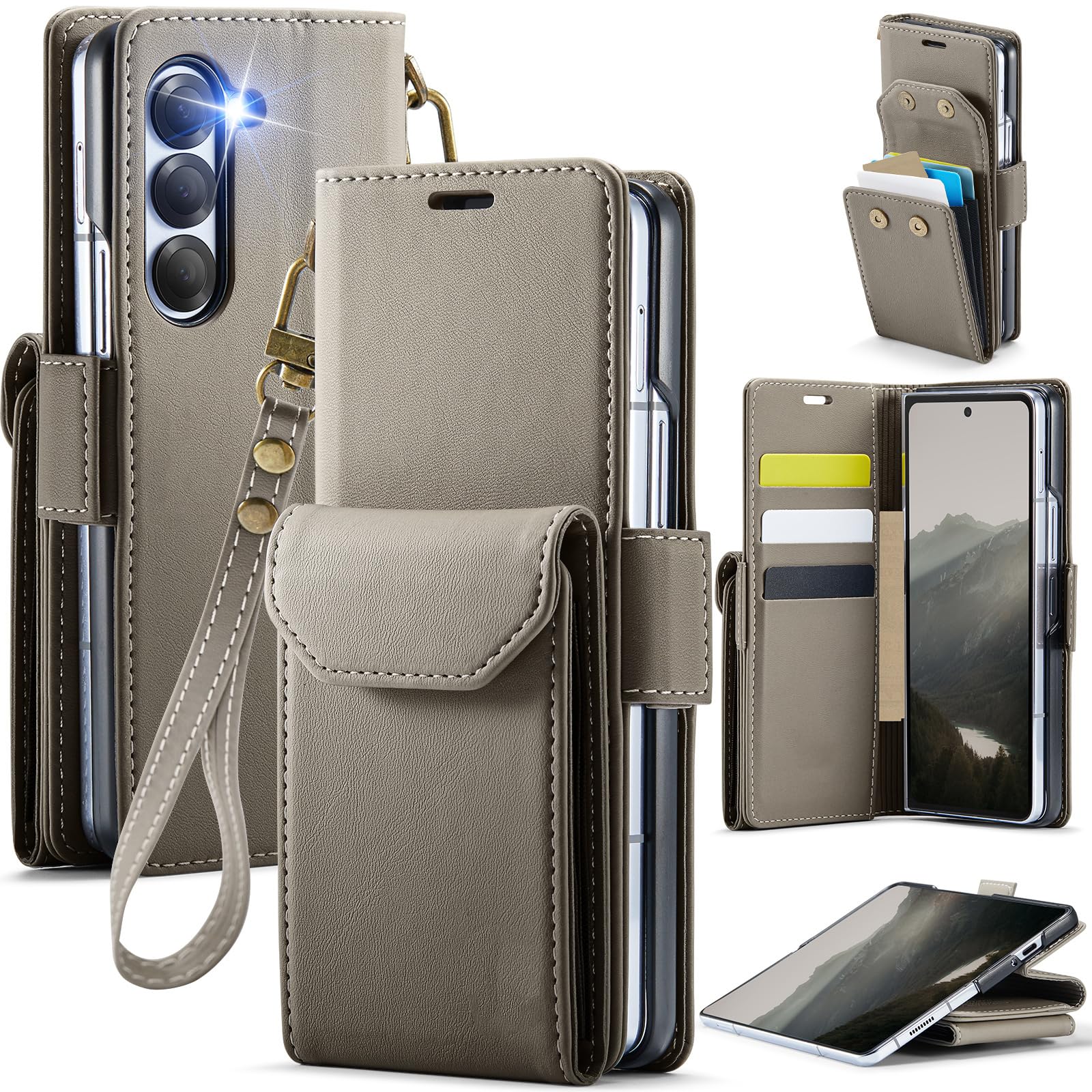 Coque Samsung Galaxy Z Fold 5 Asuwish finition gris premium - 8