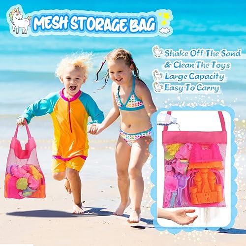 Miniatura 4 de Juguetes de playa, 30 juguetes de arena de helado, juguetes de caja de arena con cubo de arena plegable y kit de castillo de arena, pastel, paleta,