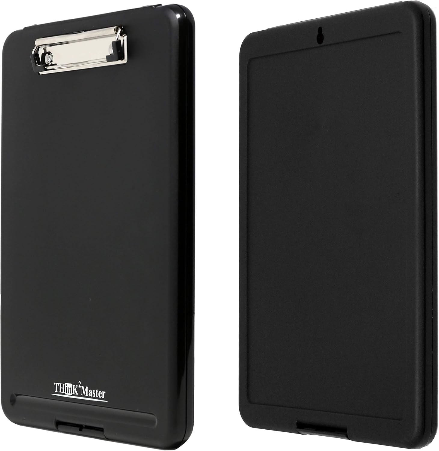 Think2Master [3 Pack] Black Plastic Storage Clipboard. | 25% Heavier & 25% Sturdier| Heavy Duty and Won’t Flex Like Other Brands (Compare the Weight). Storage Compartment Holds 150 Letter Sized Paper. : Office Products