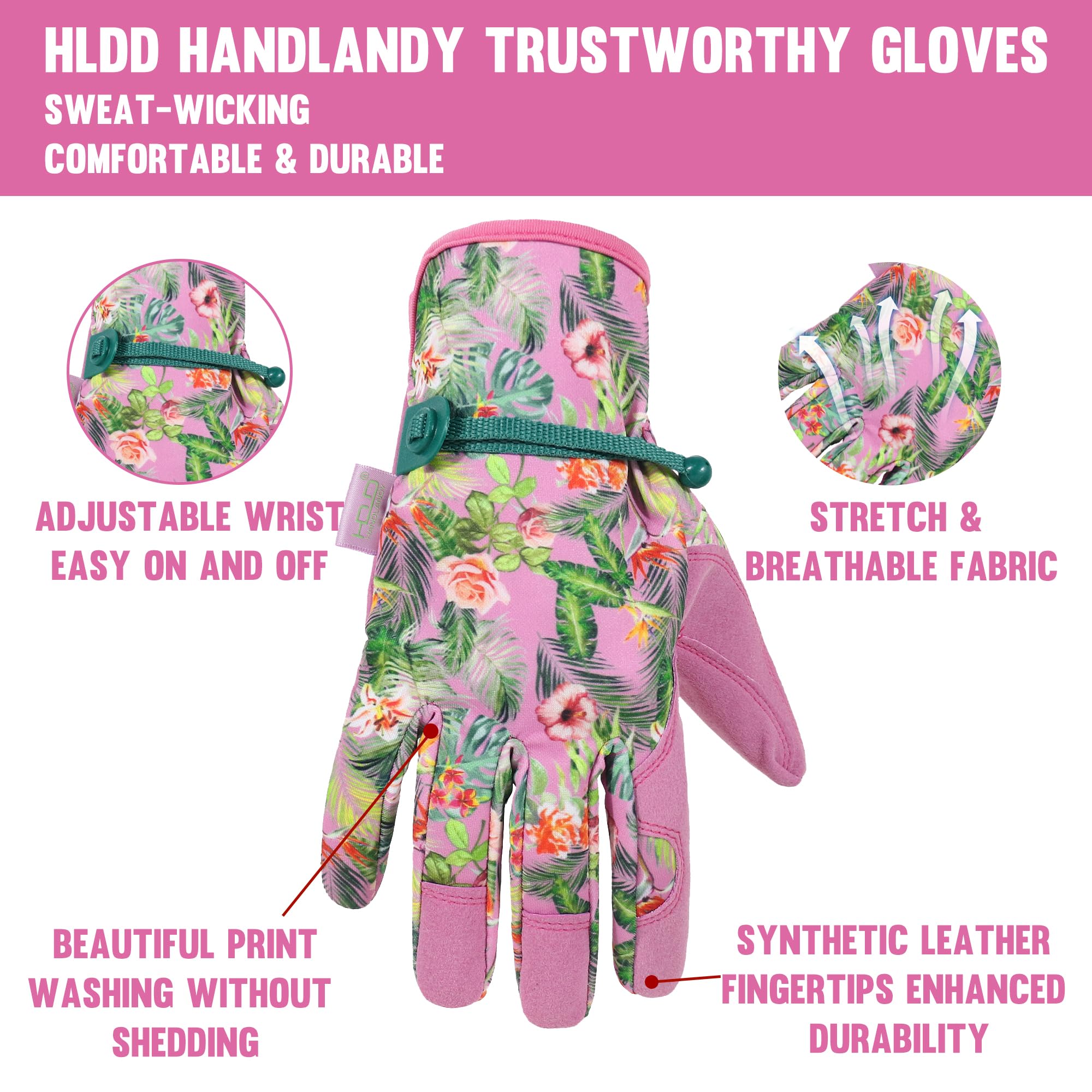 HLDD HANDLANDY Womens Gardening Gloves, Breathable Utility Working Gloves for Yardwork Drivers, Mechanics, Construction, Pruning - Image 2