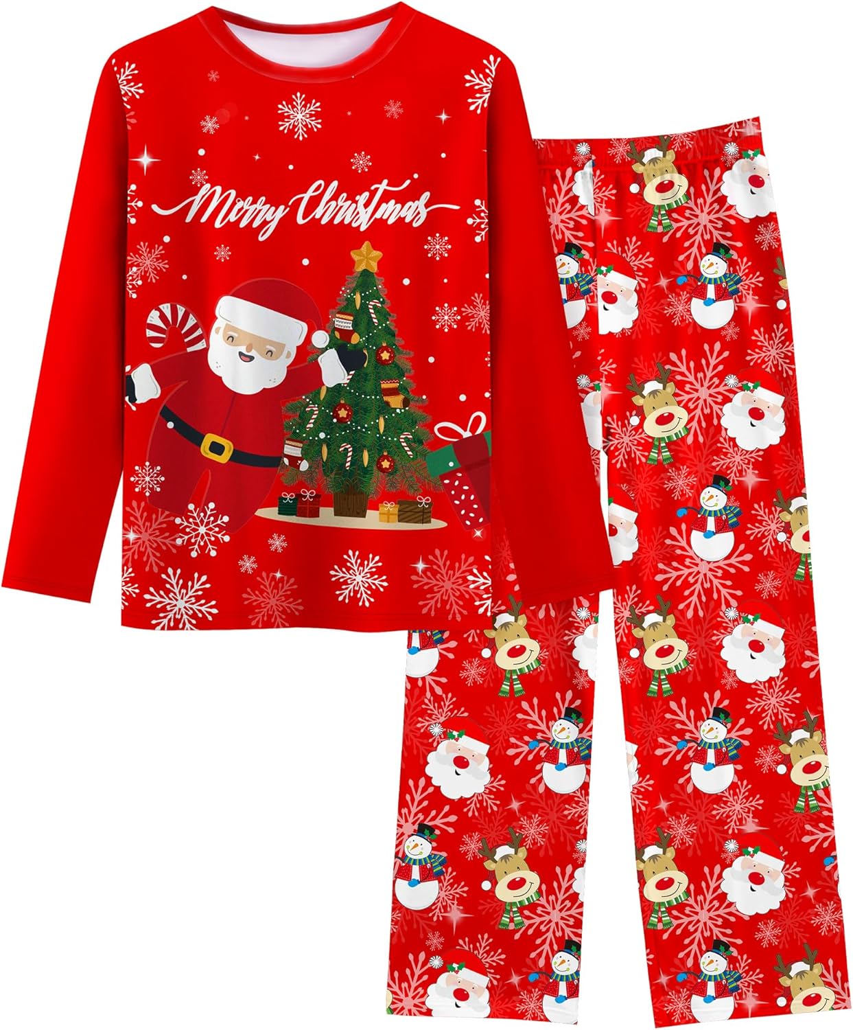 Sylfairy Girls Pajamas 2-Piece Pjs Set Kids Long Sleeve and Pants Jammies Casual Wear Girls' Sleepwear Lounge Clothes Big Kid