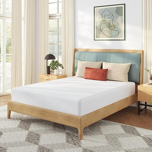 Miniatura 15 de MLILY - Colchón Queen en una caja, colchón de 10 pulgadas para cama plataforma tamaño doble, diván, de espuma viscoelástica de té verde de firmeza