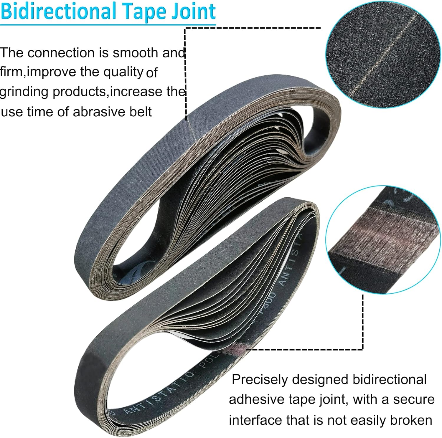24 Pack 1 x 30 Inch Silicon Carbide Sanding Belts Assorted -120 240 400 600 800 and 1000 Grits, High Performance Sander Belts For Knife Sharpening and Metalworking image 3 of 8 B07JDPMT45