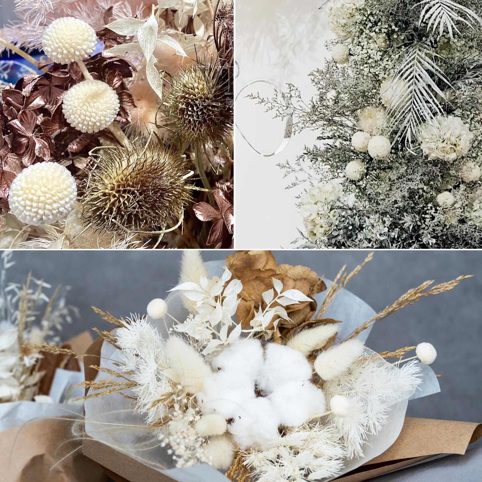 30 Billy Bälle Blumen Getrocknet - Natürliche Deko Für Hochzeit & Zuhause, Gelb