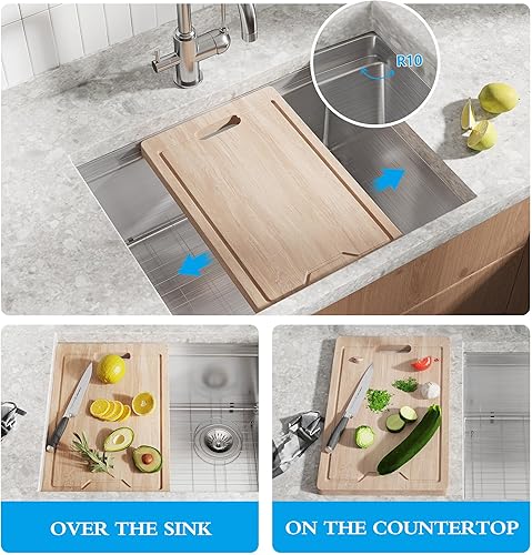 Miniatura 36 de Fregadero de granja de 33 x 22 pulgadas de acero inoxidable negro con delantal frontal de un solo cuenco de 10 pulgadas de profundidad con estación