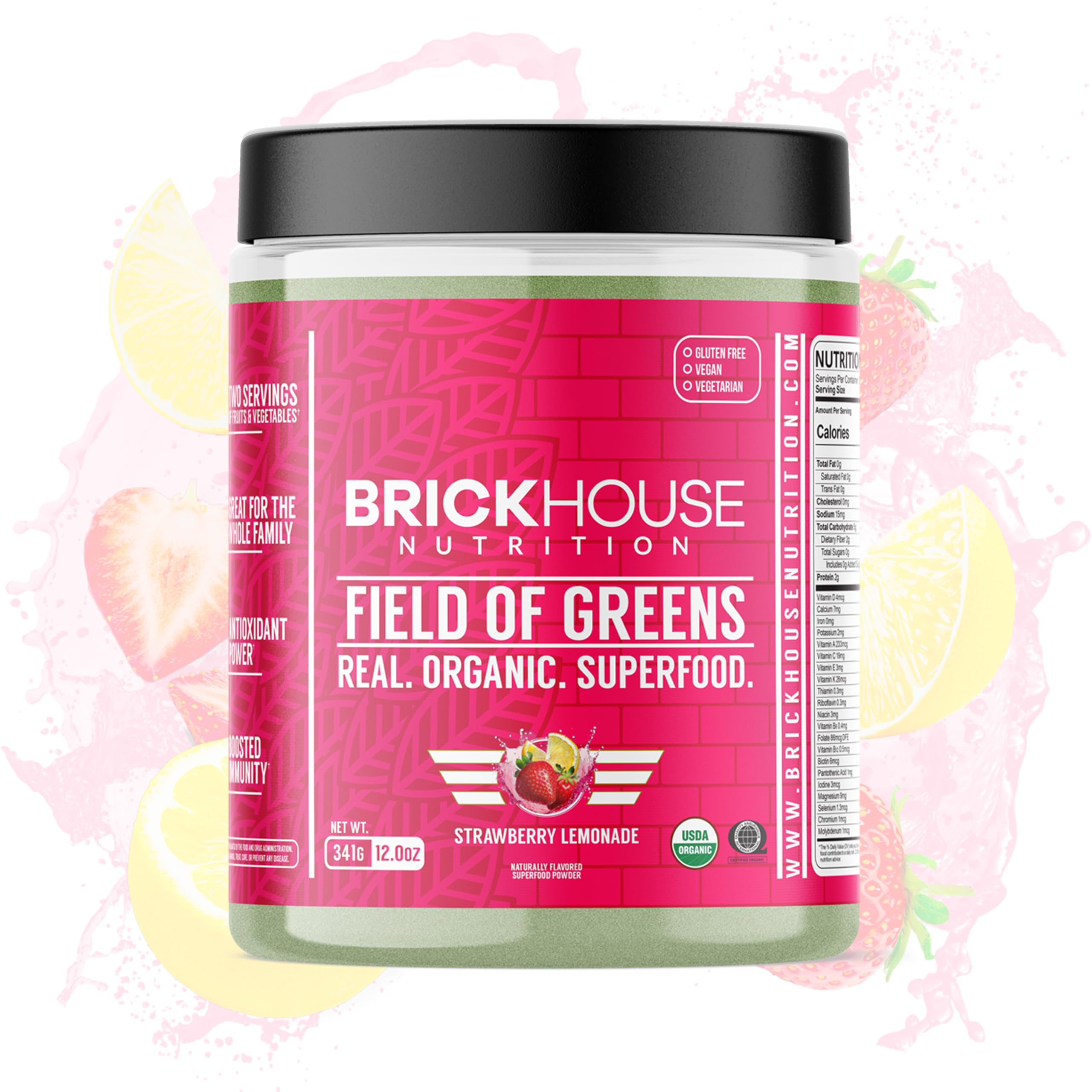 BRICKHOUSE NUTRITION Field of Greens Super Greens Powder | Doctor-Formulated Superfood Powder, Fruits & Veggies Supplement - Original (Single Pack) — Amazon image 11