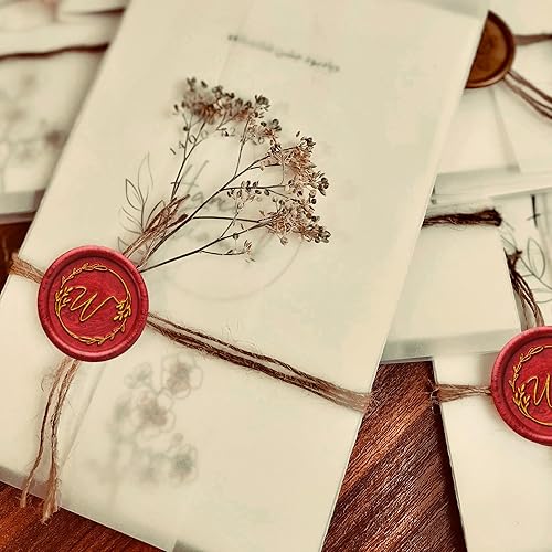 Miniatura 113 de Yoption Kit de sellos de cera con iniciales del alfabeto de 26 letras A-Z, sello de cera de sellado de letras vintage manuscritas a mano con 2 asas