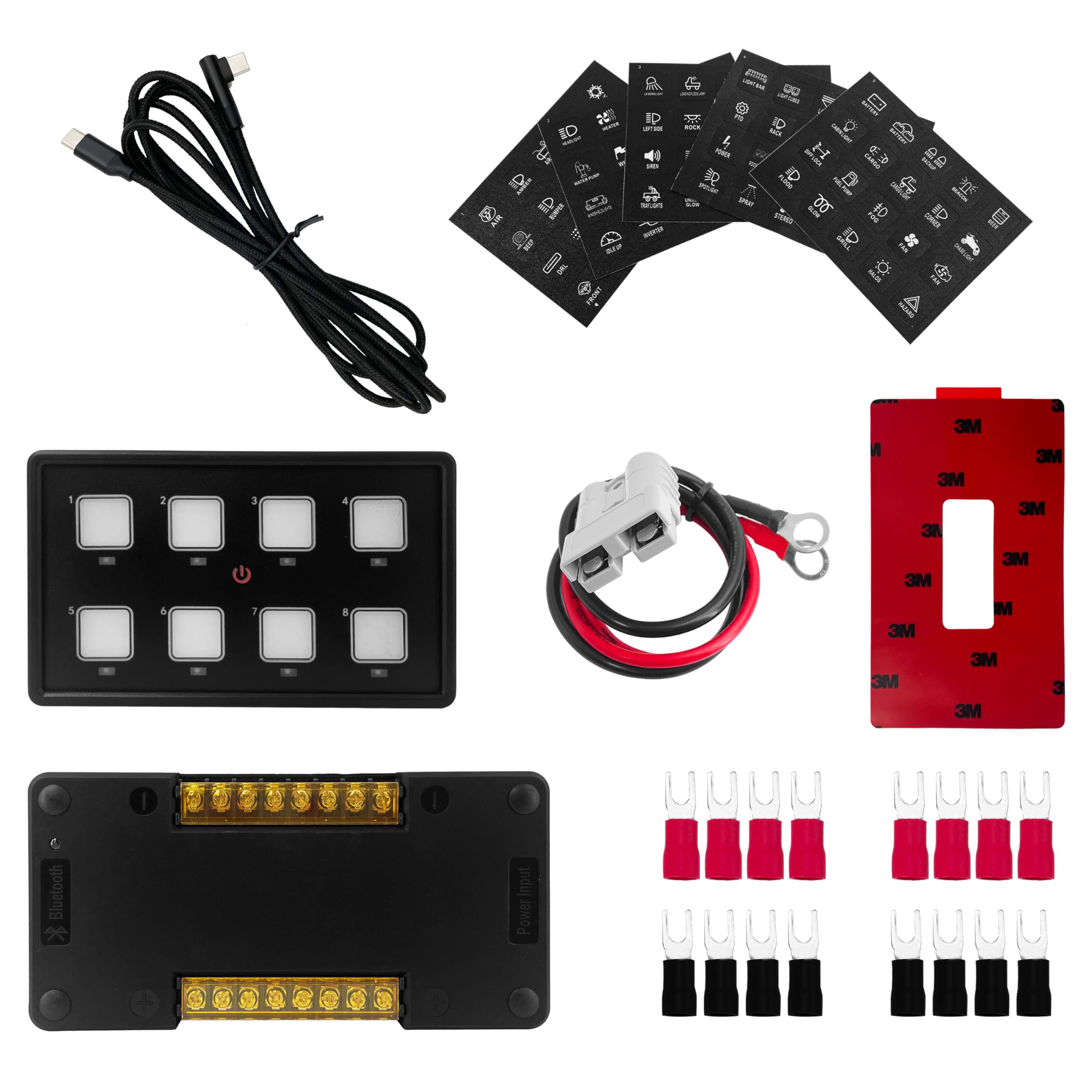 Auxbeam 6 Gang Switch Panel RA60 Toggle Momentary Pulsed RGB Dimmable Multifunction Panel Built-in Solid State Relay Marine Control Waterproof For Car - Foto 3