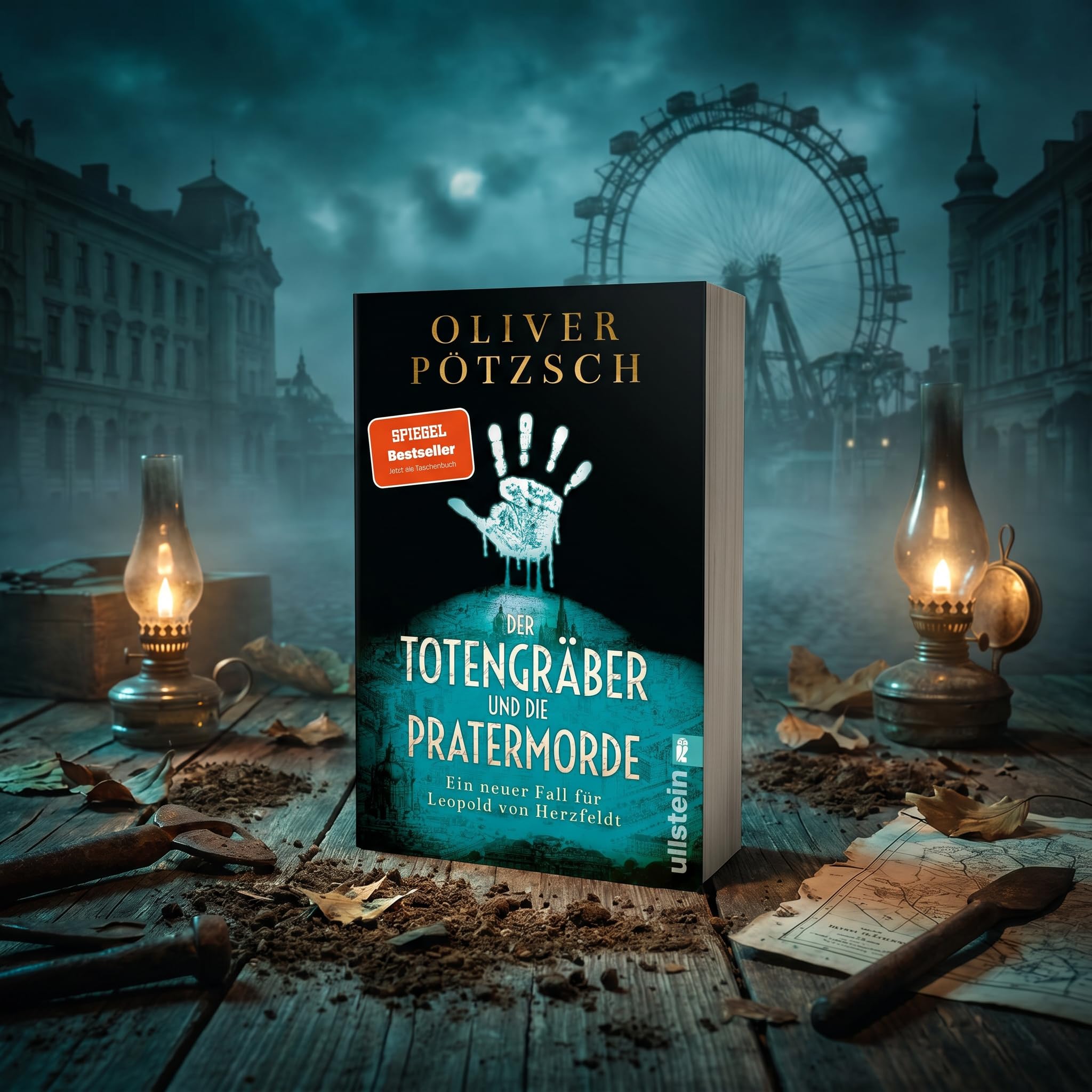 Oliver Pötzsch Totengräber Bücherset Band 1-4 - Das Buch des Totengräbers, Das Mädchen und der Totengräber, Mord in der Krypta & Pratermorde - Krimi aus Wien, Jahrhundertwende - mit exkl. Lesezeichen