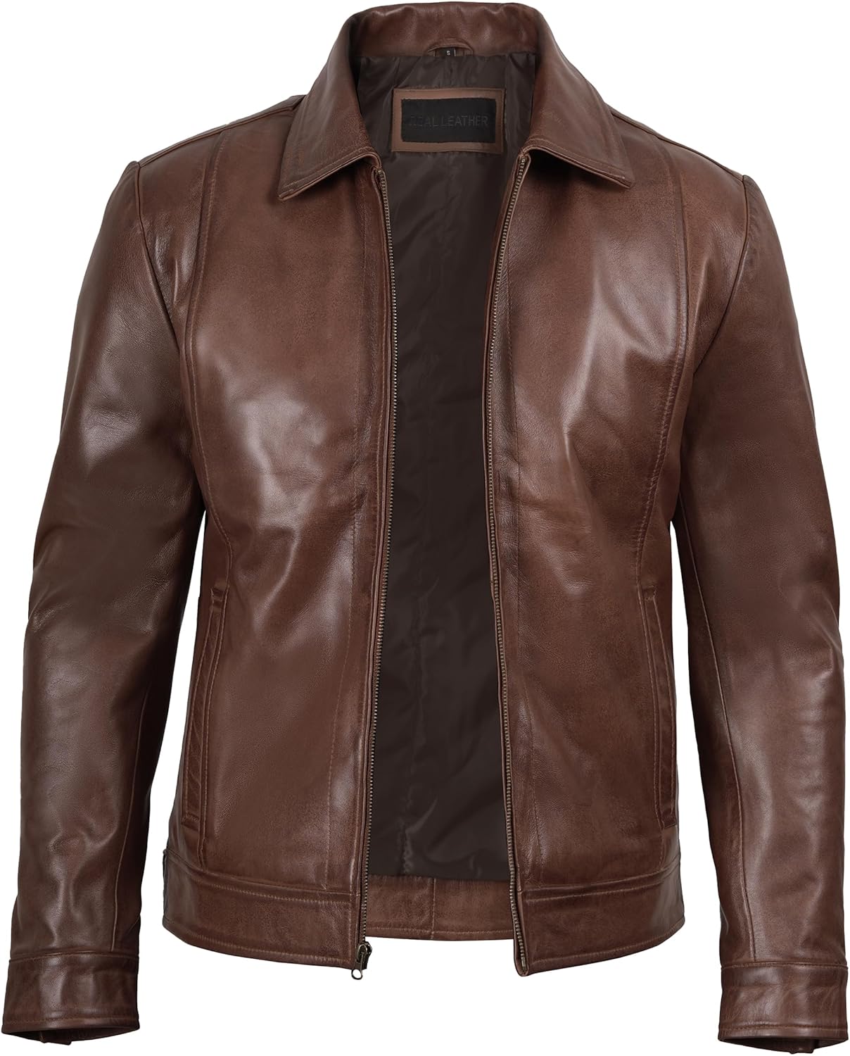Brown Leather Jacket Men - Black Real Lambskin Mens Leather Jacket - Image 2