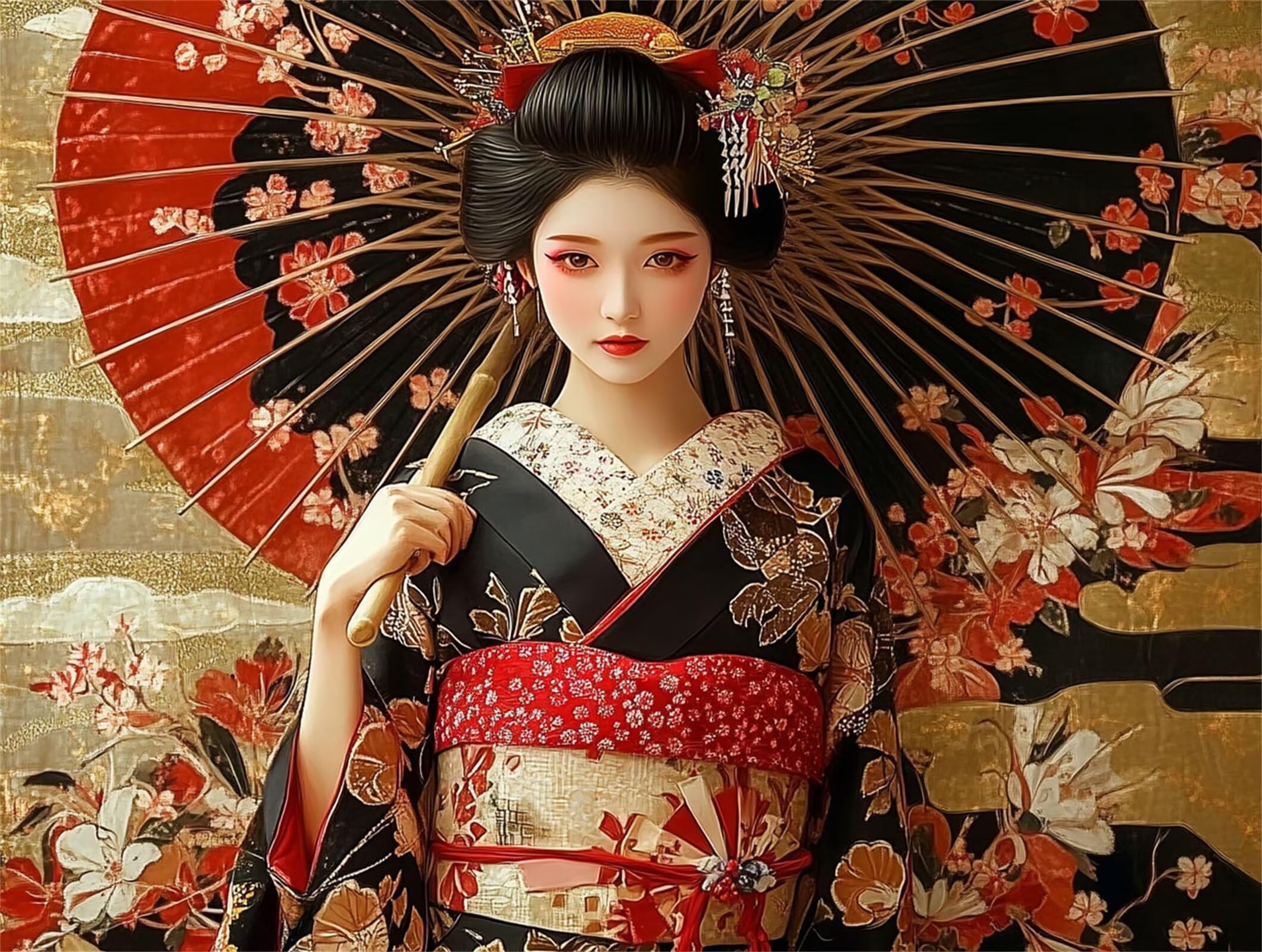 Malowanie po numerach dla dorosłych, piękna Japonia, pełny zestaw DIY zestawy hobbystyczne, rękodzieło, z pędzlami, malowanie według numerów, dla początkujących, bez ramy, malowanie według numerów