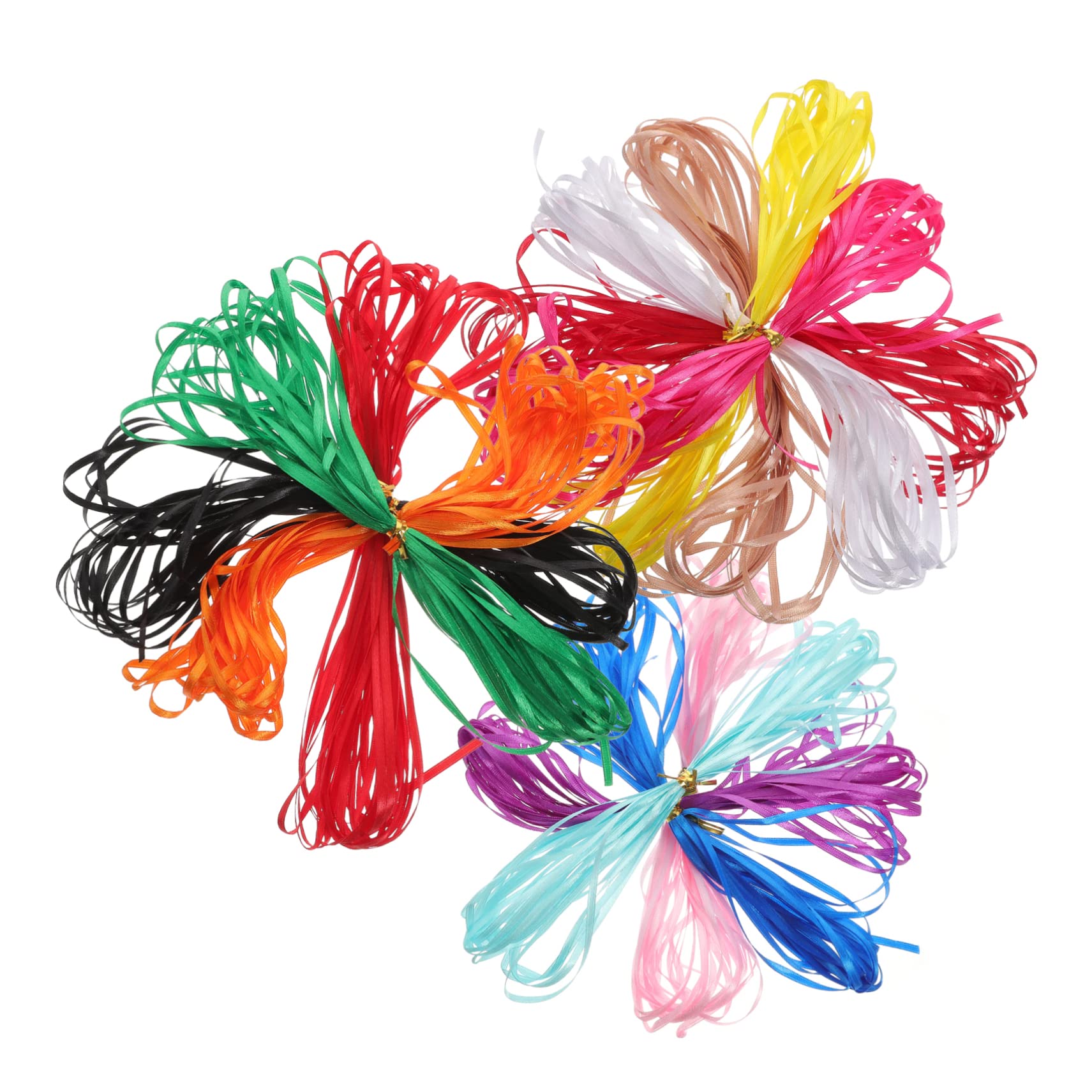 Tofficu 5 Sets Regenbogen-polyesterbänder Dünne Bastelbänder Für Dekorationen Vielseitige Geschenkverpackungsbänder 13 Rollen * 5