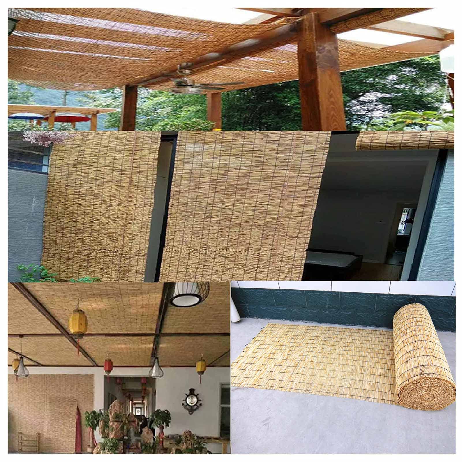 Pannello di Recinzione in Canna Naturale, Arella Bamboo da Esterno, Rotolo Schermante in bambù, Parabrezza da Giardino, Schermo per La Privacy del Balcone, Protezione dal Vento/Sole