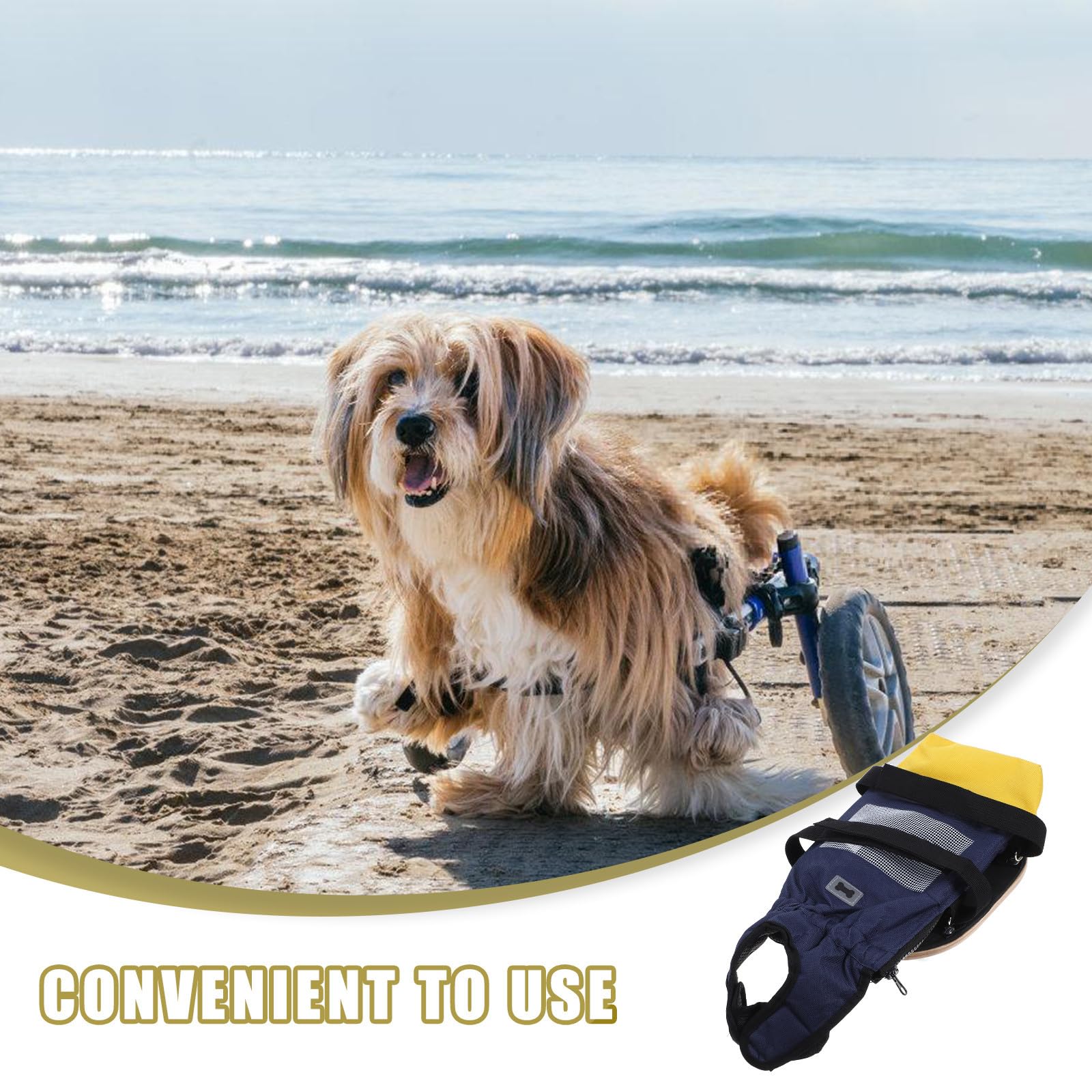 Carrello con Ruote per Cane Disabili, Mobilità Assistita S | Tessuto in Poliestere e Legno, Uso Interno ed Esterno, Supporto per Zampe Anteriori e Posteriori