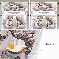 Vista 753 de Cenefas de cocina modernas con patrón de cobre marrón dorado para ventanas, cenefas opacas abstractas de marcas de arañazos y cortinas opacas