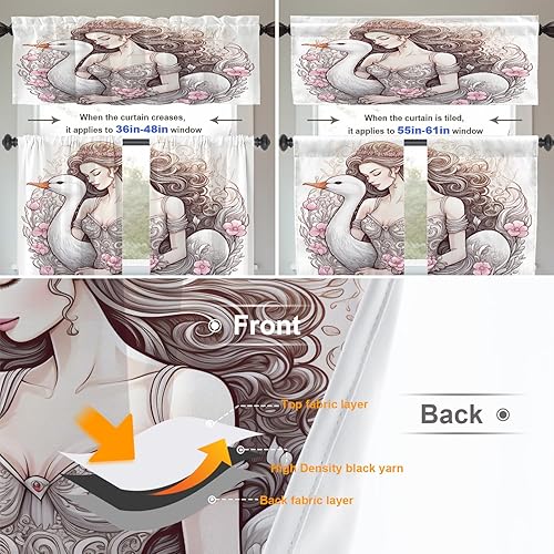 Miniatura 753 de Cenefas de cocina modernas con patrón de cobre marrón dorado para ventanas, cenefas opacas abstractas de marcas de arañazos y cortinas opacas