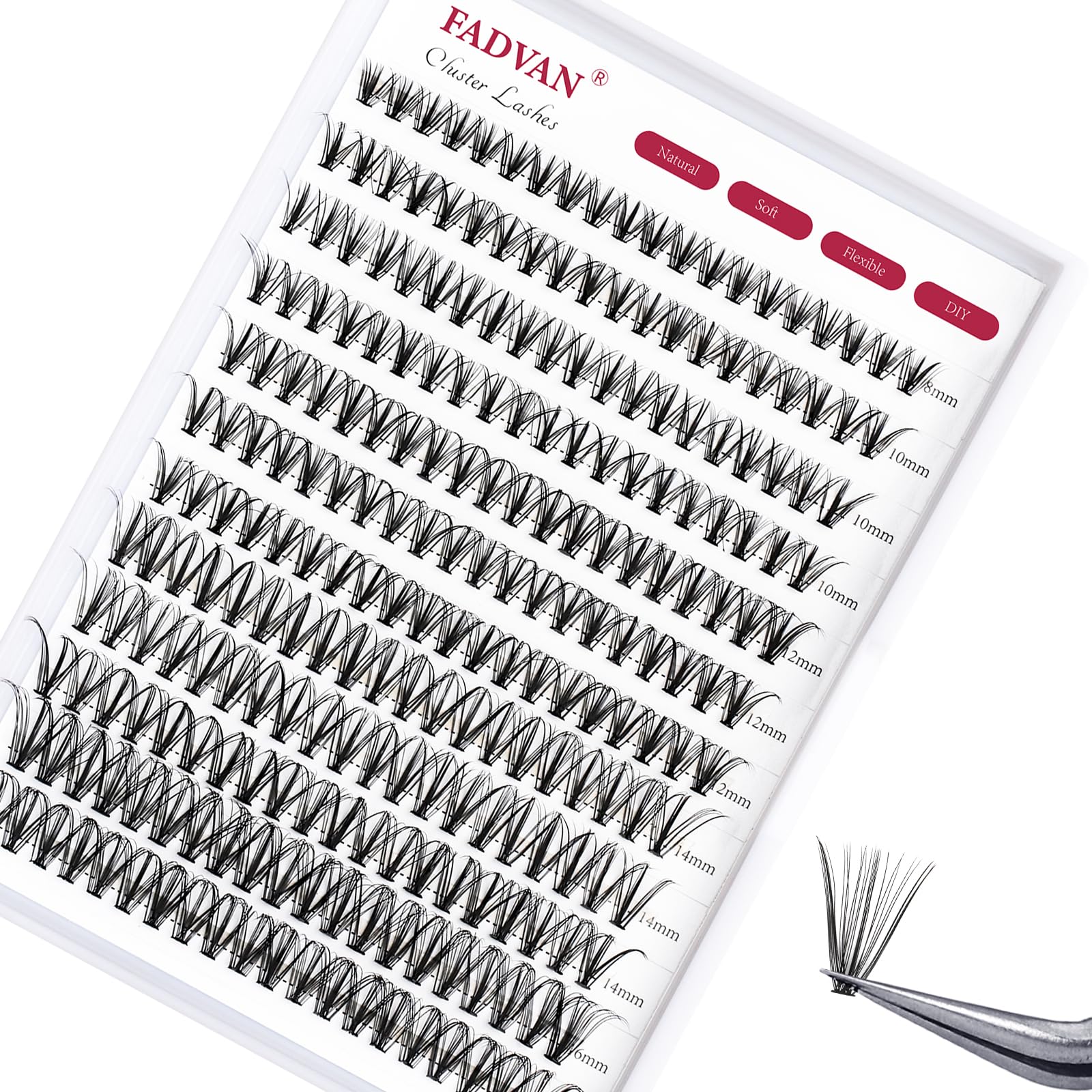 Easy Fan Lashes Self Fanning Volume Russian Eyelash Extensions 0.05D Curl Mixed 8-14mm Automatic Blooming Volume Easy Fan Lashes FADVAN(0.05-D-814) — view 33