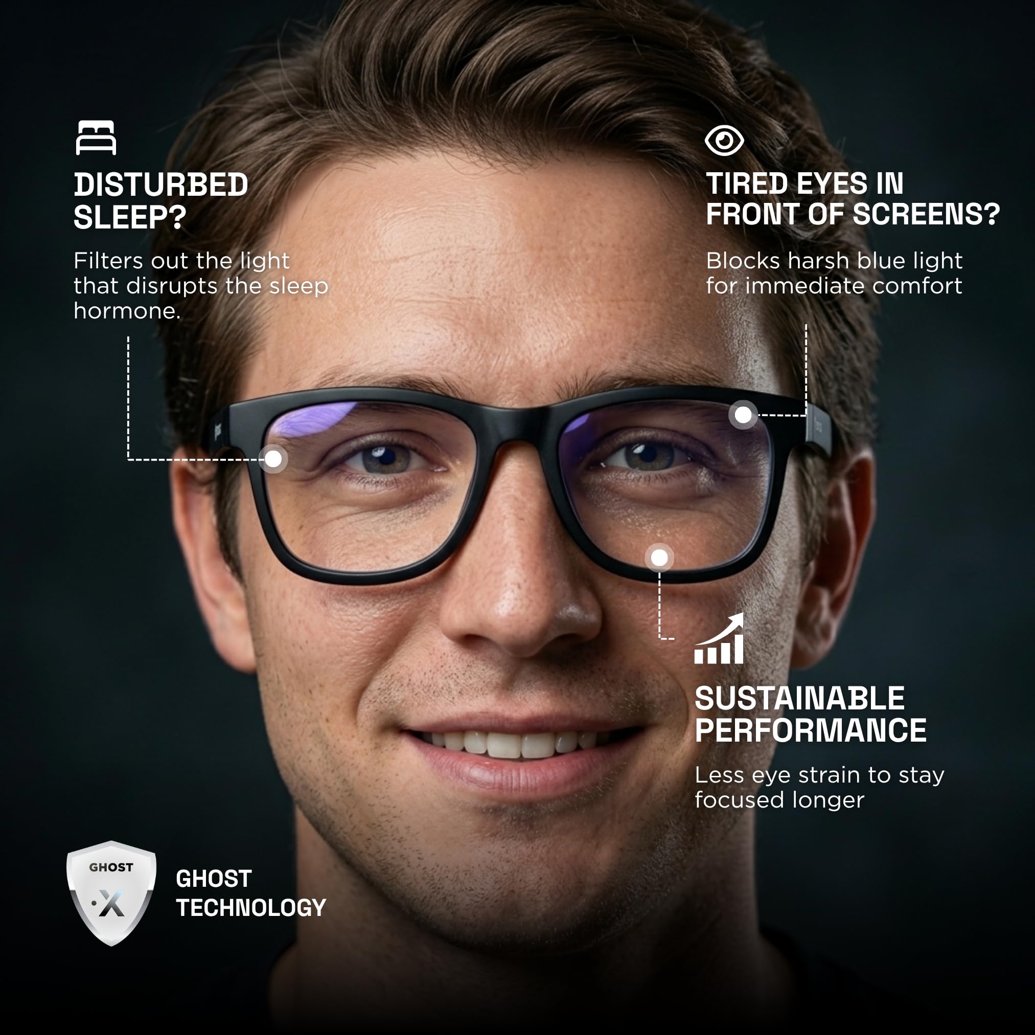 Horus X - Gogle do gier | Okulary antyniebieskie światło dla mężczyzn i kobiet do ekranu | Przeciw zmęczeniu i migrenom oczu | Stay Homer Clear Lens