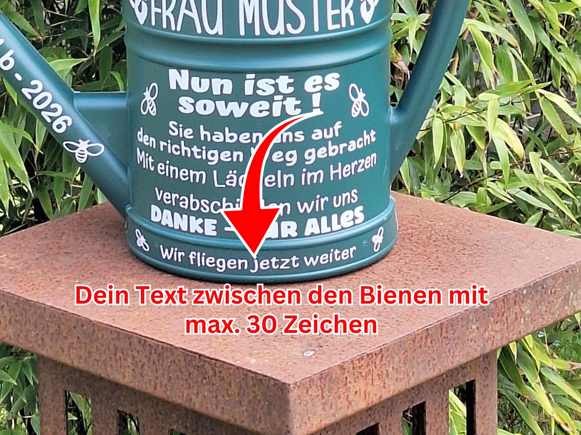 Personalisierte Abschieds-Gießkanne 10L – Geschenk für Lehrer, Erzieher & Pädagogen – Abschied aus Kita & Schule von den Kindern