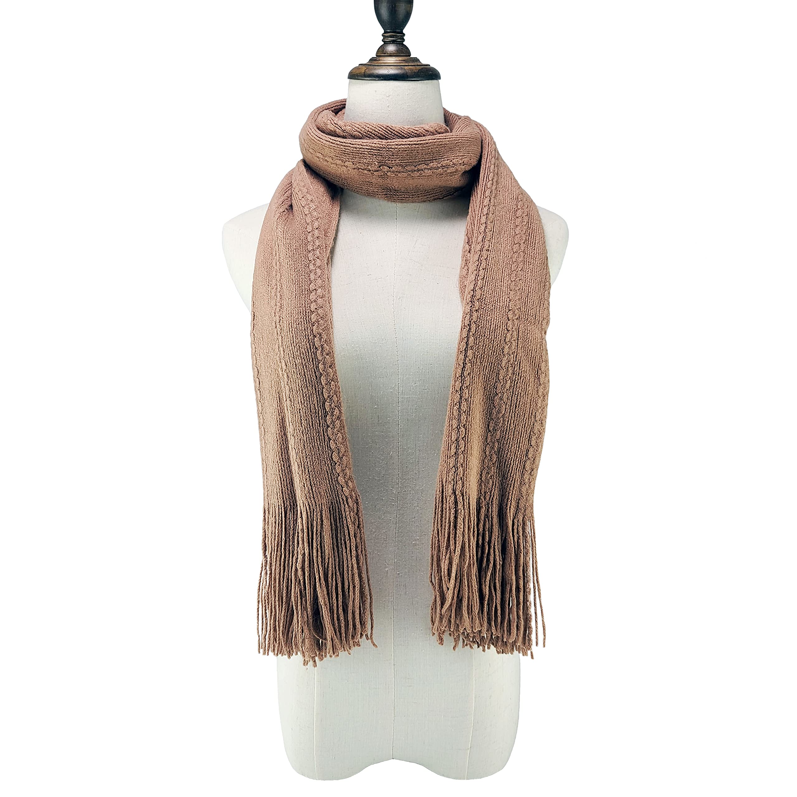 BRUCERIVER Sciarpa e guanti da donna a maglia con funzione touch screen cashmere sensazione cavo design (Camel Touchscreen)