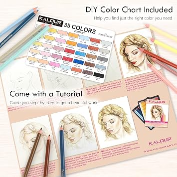 KALOUR PDAS 36 Skin Tones Colouring Pencils Portrait Set Oil Based Prefabricated Drawing Pencils for Beginners Adults Artist Colouring Book Drawing Sketching Art Project with Light Fastness Ratings
