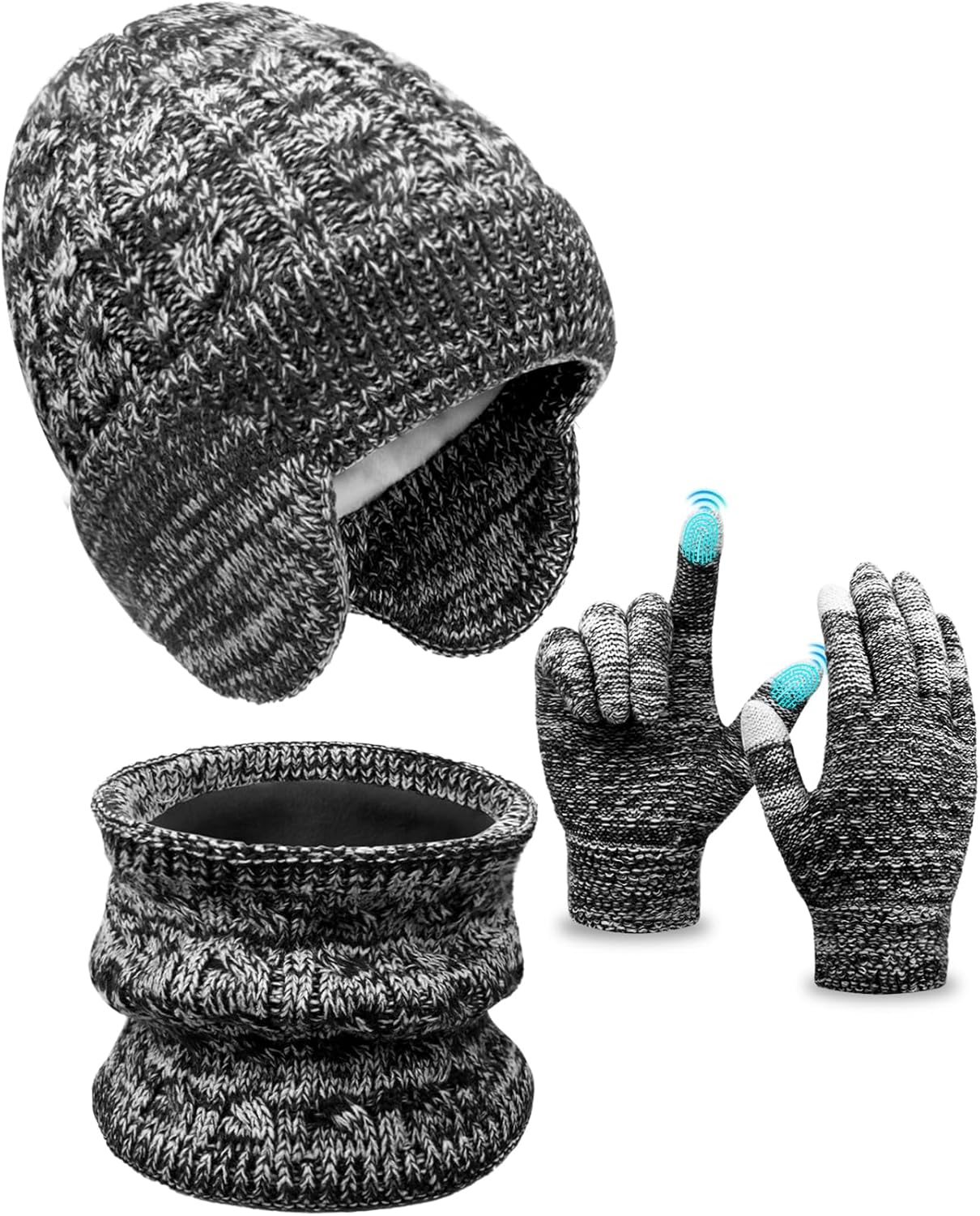 Kids Winter Hat Gloves Scarf Set,Toddler Girls Boys Beanie