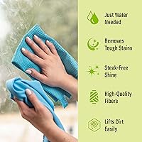 Vista 6 de E-Cloth Kit de paño de limpieza de microfibra para ventanas, espejos, automóviles, lentes, lentes y más, limpieza sin rayas, lavable a máquina