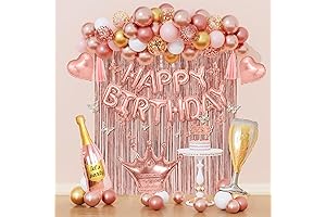 Rose Gold Birthday Decorations for Women, Ladies Birthday Party Supplies with Everything