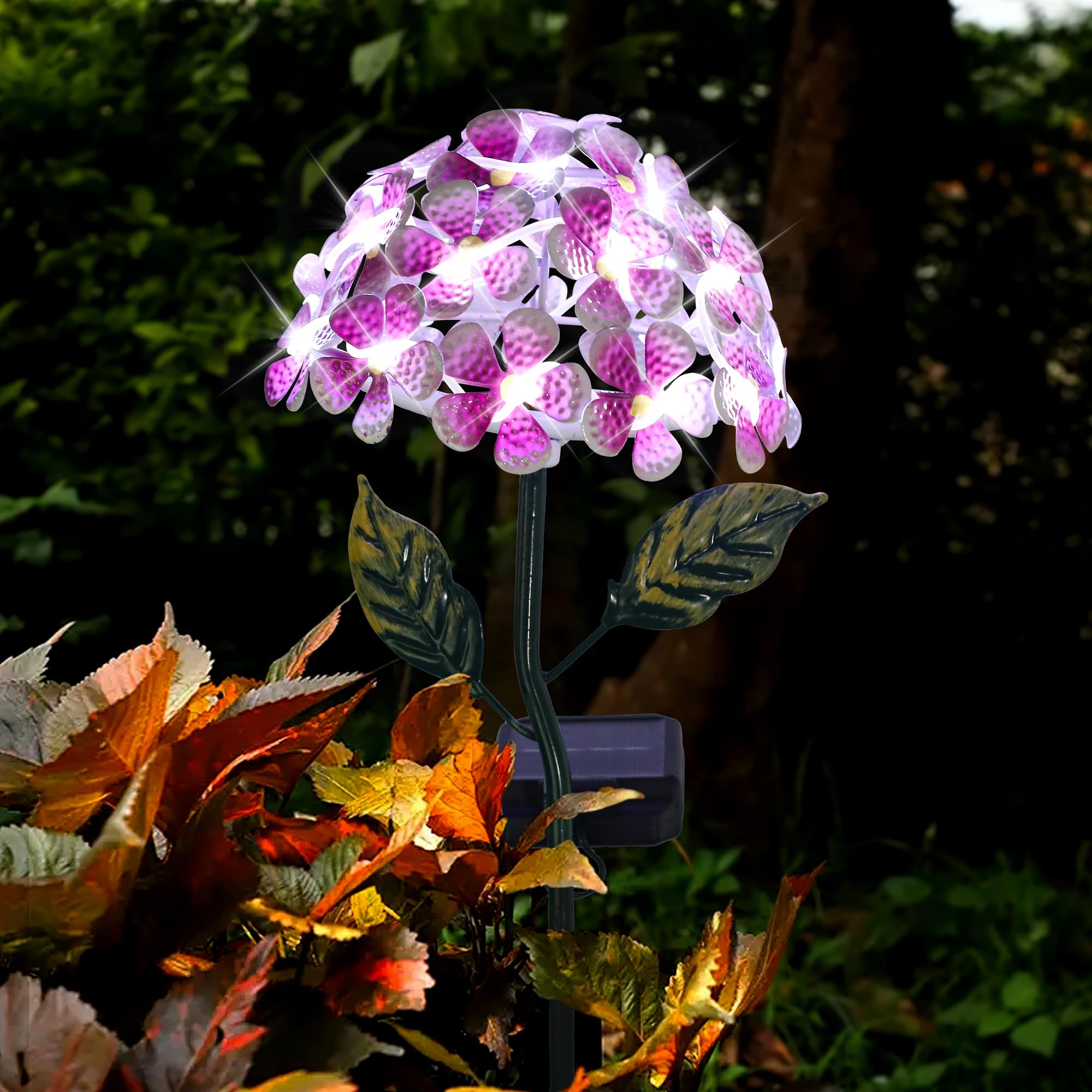 Amazon.com: Roaming Light Solar Hydrangea w/26 LED Lights, Metal