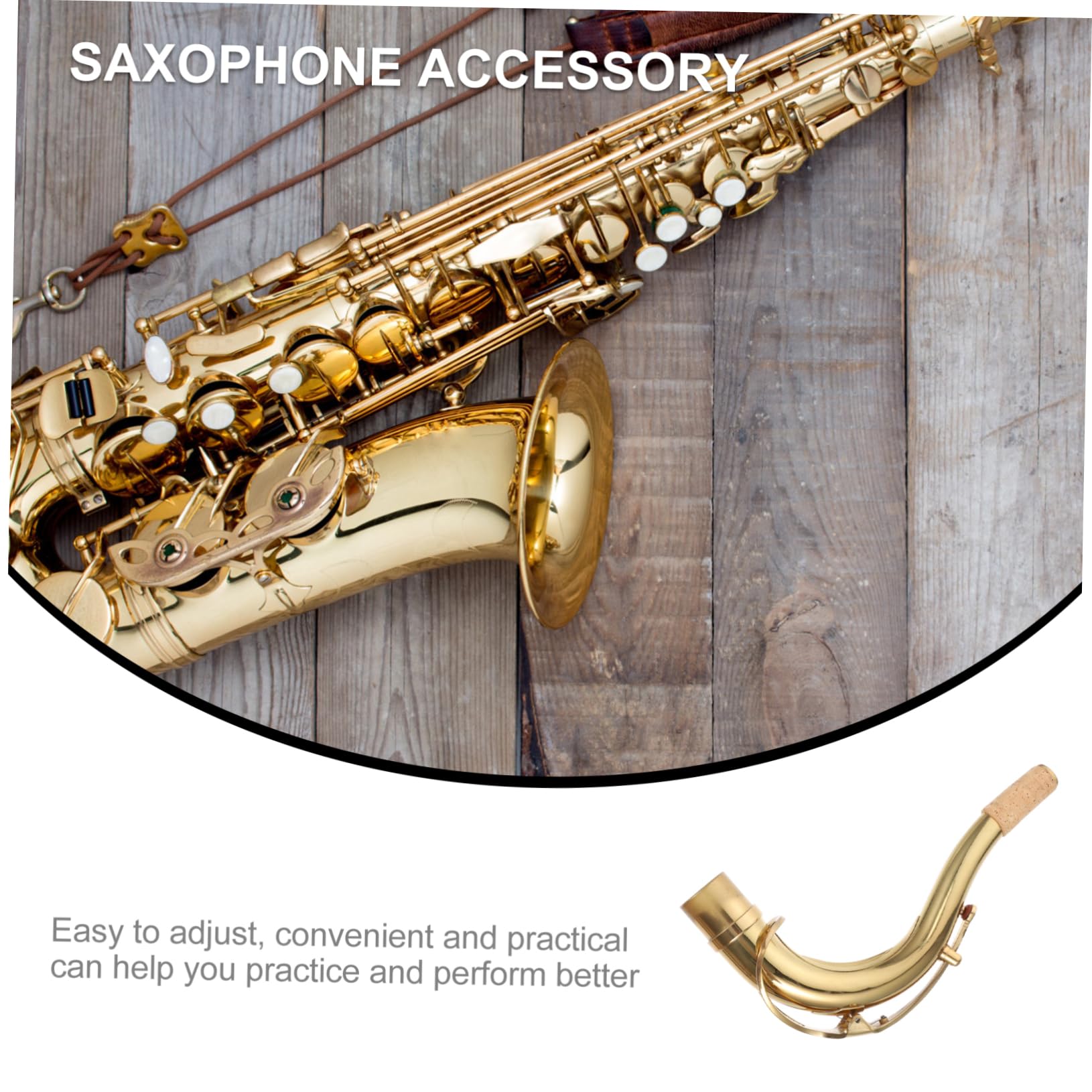 Yardwe Collo Curvo per Sassofono in Ottone Oro, Accessorio Pratico e Facile da Regolare per Sassofono Contralto, per Musicisti Professionisti e Amatori